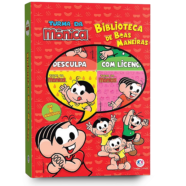 Livro Infantil Turma Da Mônica Biblioteca De Boas Maneiras Presente Box Com Janela Com 6 Livrinhos Que Vira Quebra Cabeç
