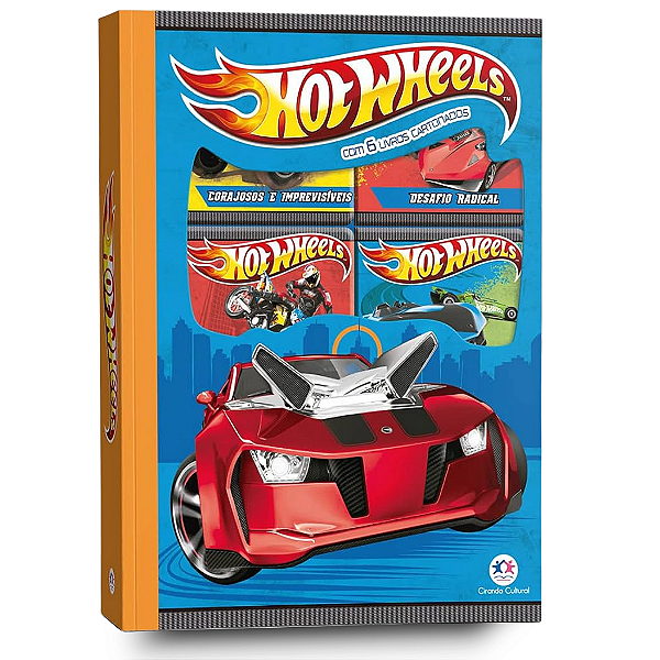 Livro Infantil Hot Wheels Presente Box Com 6 Livrinhos Quebra Cabeça Capa Dura Leitura Infantil Livro Educativo Presente