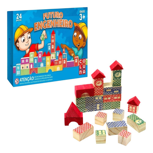 Jogo Brinquedo Futuro Engenheiro Blocos Montar 24pç Presente