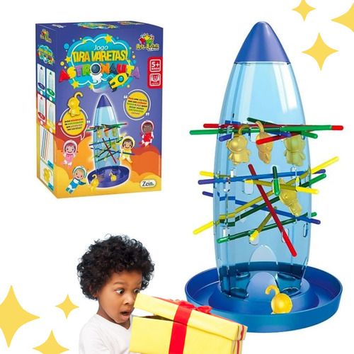 Jogo Tira Vareta Cai Bolinha Jogo Foguete Presente Criança