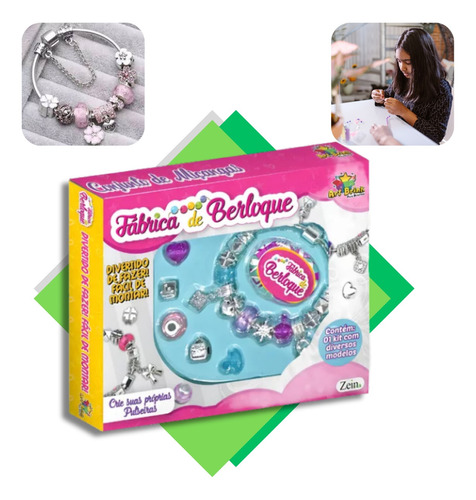 Kit Berloque Infantil Pulseira De Montar Bijuterias Presente