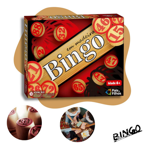 Jogo Bingo Peças Em Madeira Educativo Ferias Presente Brinq