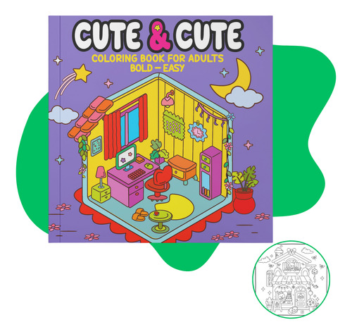 Cute & Comfy Coloring Book For Adults Bold - Easy Livro Para Colorir Adultos E Criança Roxo
