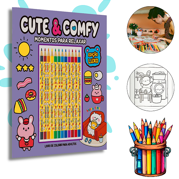Cute & Comfy Momentos Para Relaxar - Edição De Luxo - 12 Lápis De Cor