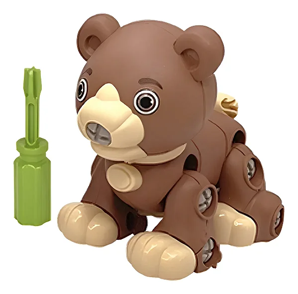 Cachorro Brinquedo Faz De Conta Montagem Presente Criança Marrom