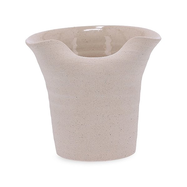 Vaso Em Cerâmica Borda Detalhe Amassada (20x16x15cm) - Mart