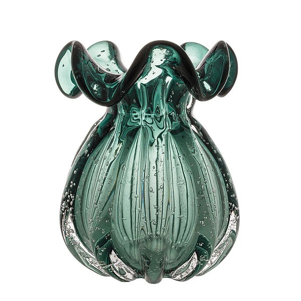 Vaso De Vidro Italy Verde Esmeralda 13x17cm - Wolff
