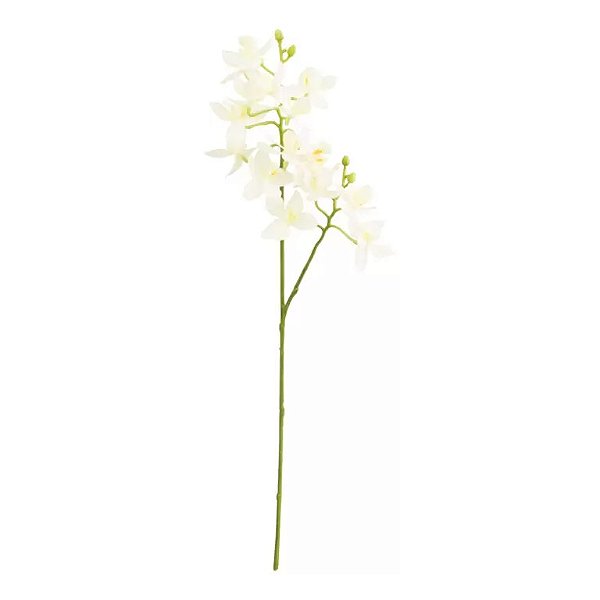 Haste Mini Orquídea Branco Em Toque Real - Alt 42cm