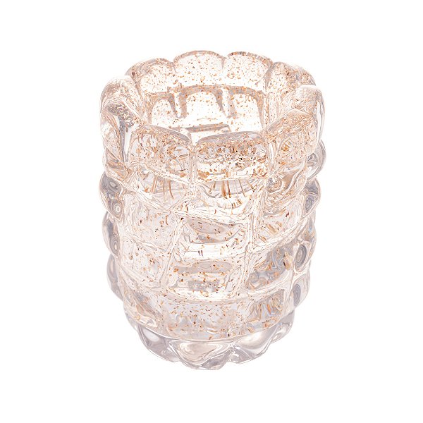 Vaso Murano Italy Transparente Com Dourado 10x15cm – LYOR