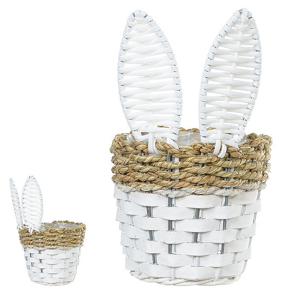 Cesta De Páscoa Decorativo Coelho Branca - Florarte