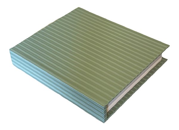 Caixa Formato Livro Mpu Pu Listra 3D Verde G - Entrecasa