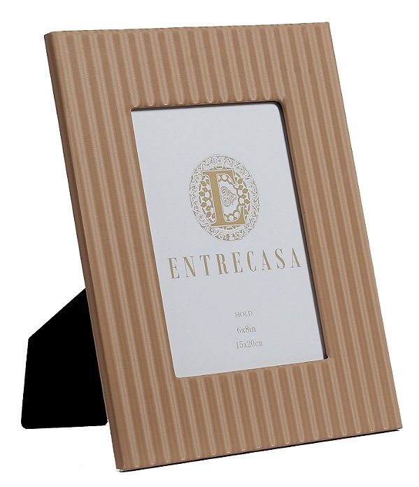 Porta Retrato Mdf Pu Listra 3D Bege 15x20cm - Entrecasa