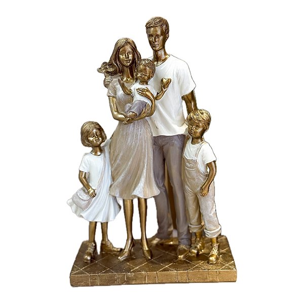 Escultura Casal Com Dois Meninos E Uma Menina - Mabruk