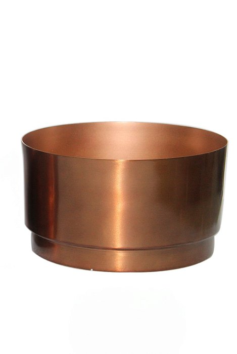 Vaso Em Metal Redondo Bronze M - Entrecasa