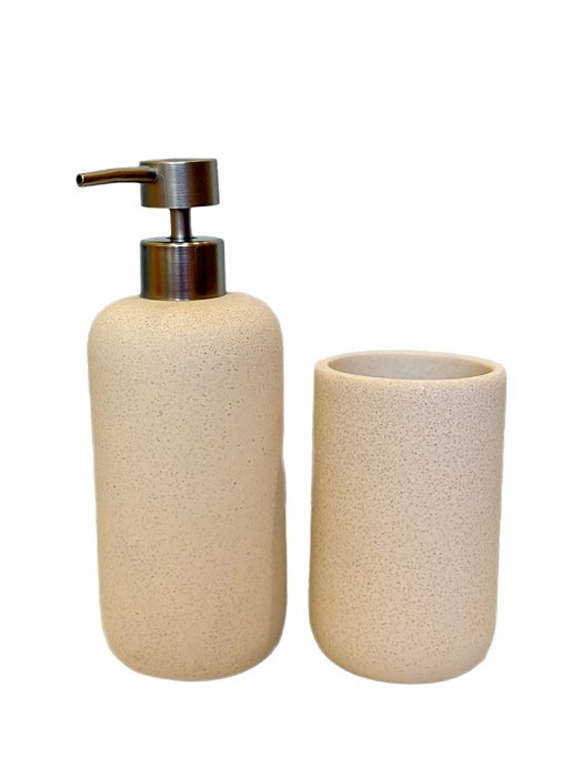 Kit Lavabo Em Polirresina Off White (2 peças) - Mart
