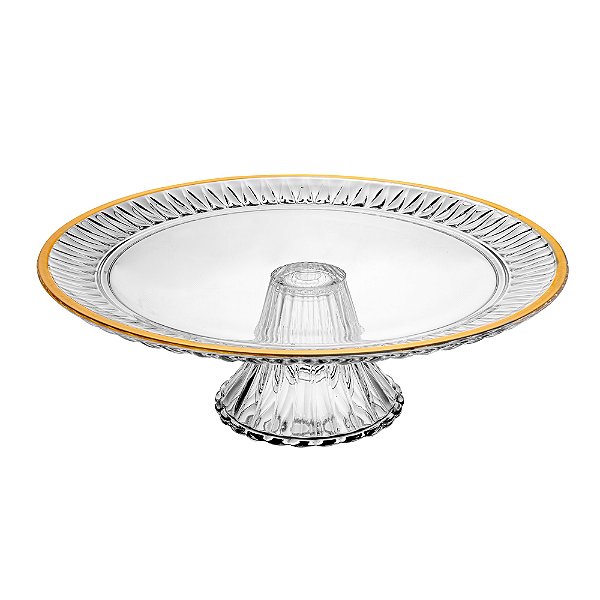 Prato Para Bolo de Cristal Ecológico Com Pé - Lyor
