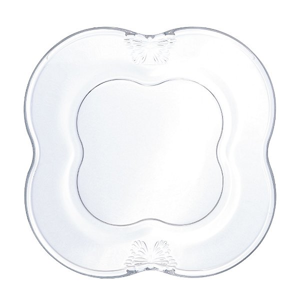 Conj 4 Pratos Para Sobremesa De Vidro Butterfly 17cm - Wolff