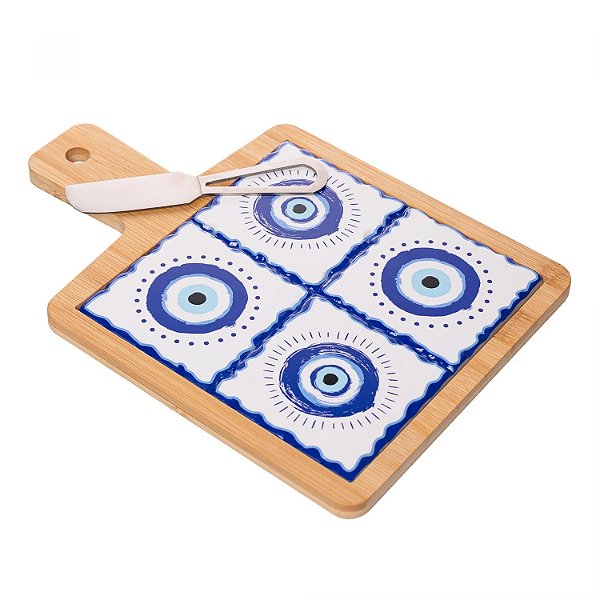 Conjunto Para Queijo Com Tabua De Bambu Greek - Lyor