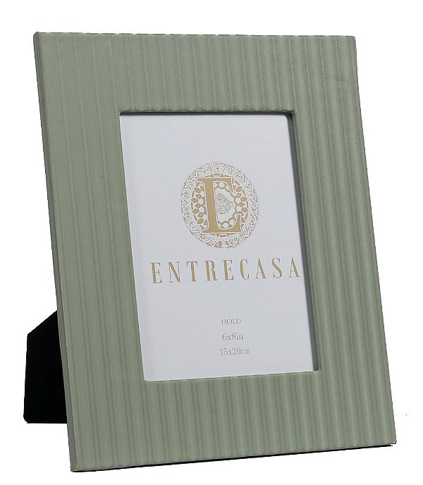 Porta Retrato Mdf Pu Listra 3D Verde 20x25cm - Entrecasa