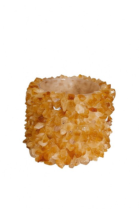 Vaso Versátil Em Pedra Natural Citrino P - 9cm
