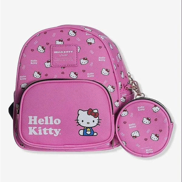 Mini Mochila Fashion Hello Kitty Com Bolsinha - Zonacriativa