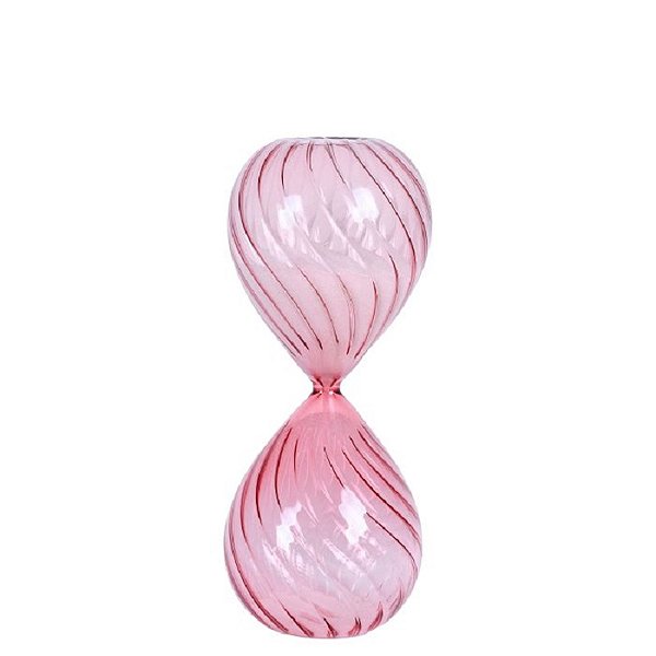Adorno De Vidro (Ampulheta) 15 Minutos- Rose - 20CM - Tam G
