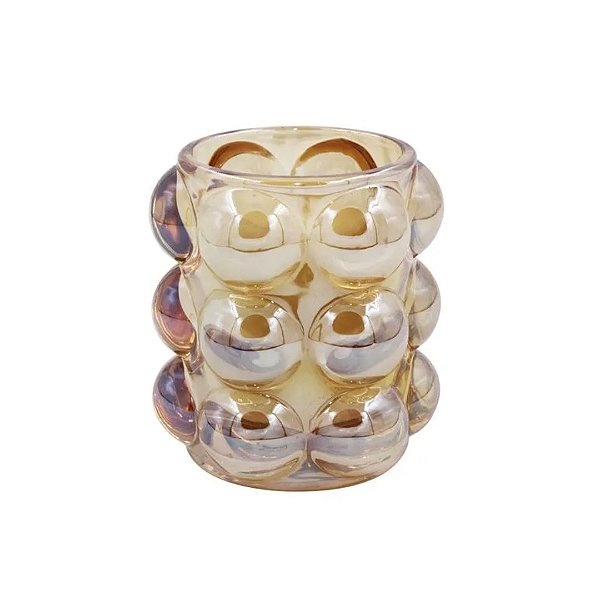 Vaso Versátil Bolas Vidro Ambar - 9,5CM - Lilian Design