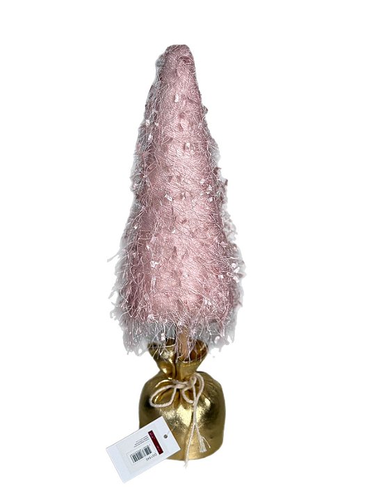 Mini Árvore De Natal Rosa Com Led - 38cm - Tokdacasa