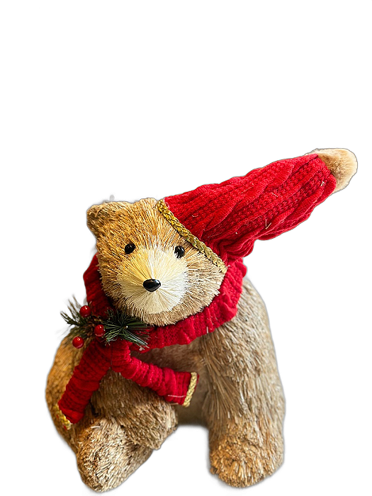 Urso Sentado Decoração De Natal De 35cm - Tokdacasa