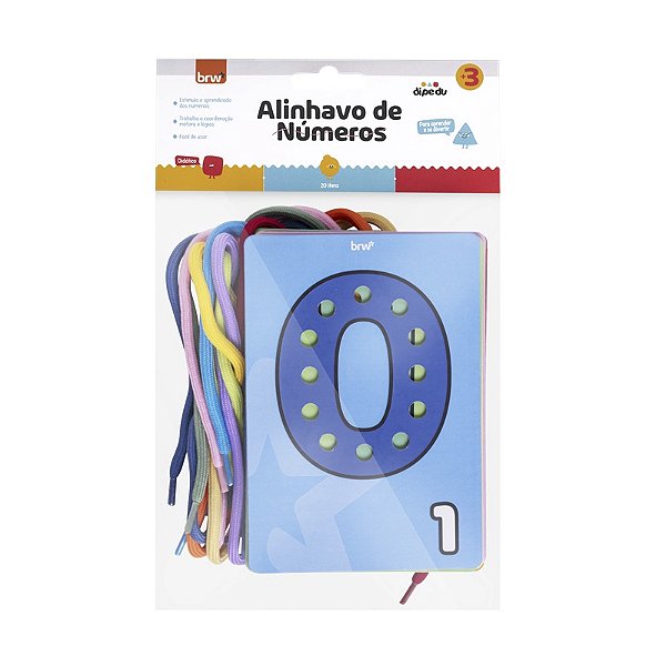 Brinquedo Papel Alinhavo Números - Com 20 Peças - BRW