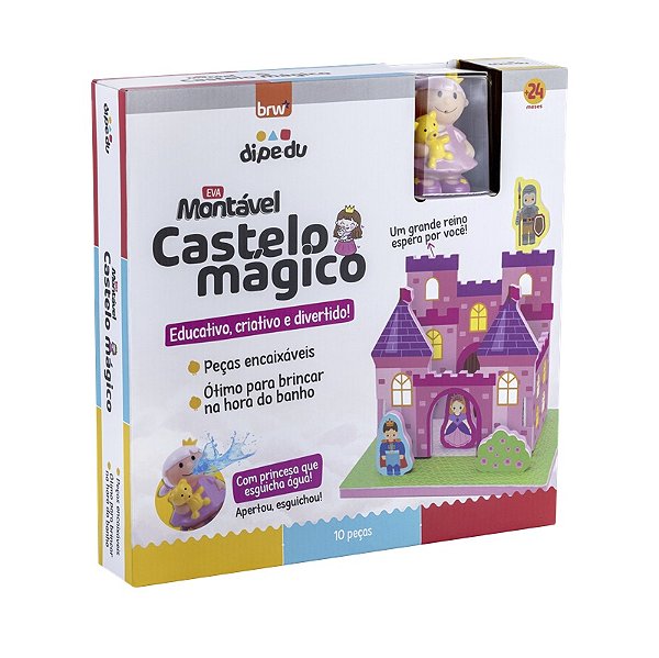 Brinquedo EVA Montável Castelo C/ Princesa C/ 13 Peças - BRW