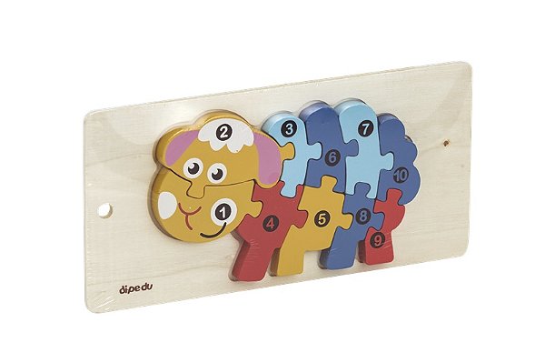 Brinquedo Madeira Quebra Cabeça Ovelha - 10PÇS - BRW