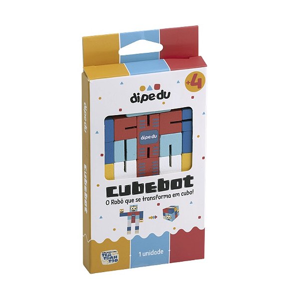 Brinquedo Madeira Cubebot - Caixa com 1 Un - BRW