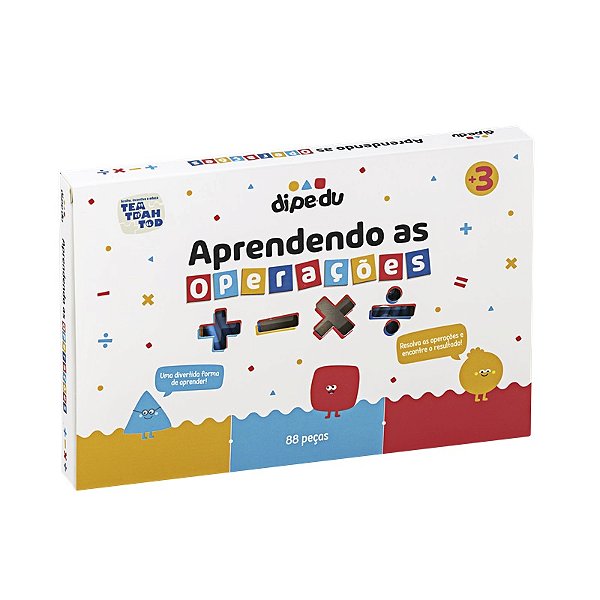 Brinquedo Madeira Aprendendo Operações Caixa - 88 PÇS - BRW