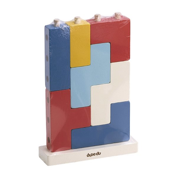 Brinquedo Madeira Bloco De Encaixe Junior - 7 PÇS - BRW