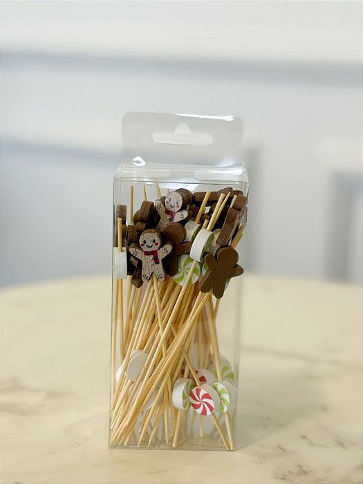 Palitos Aperitivo Natal Candy - 12CM - C/50 Unidades - Tuut