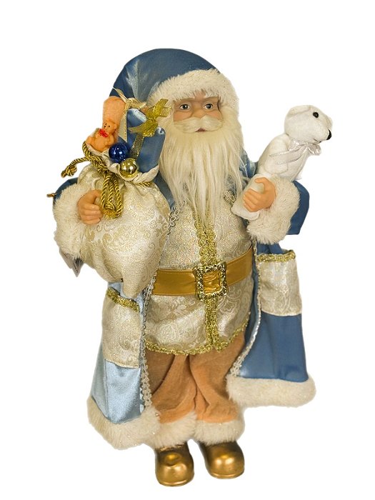 Papai Noel Em Pé (Roupa Azul) - 45cm - Tokdacasa