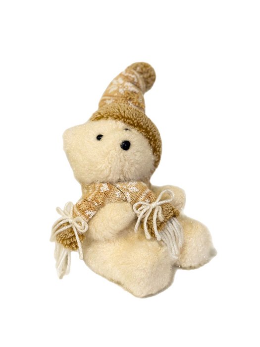 Urso  Branco Sentado - 16cm - Tokdacasa