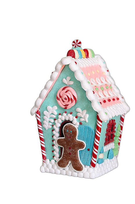 Decoração Casinha de Natal Colorida - 24cm - Tokdacasa