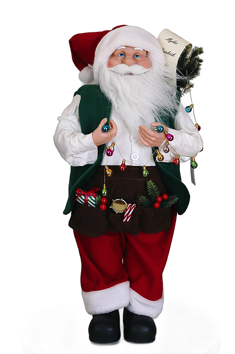 Papai Noel em Pé Verde/Vermelho - 60cm - Tokdacasa