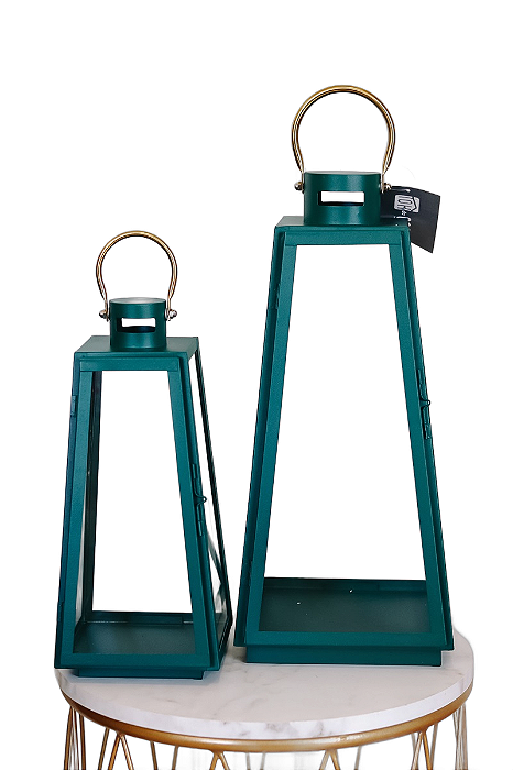 Lanterna Verde c/ Vidro - 2 Peças - Tokdacasa