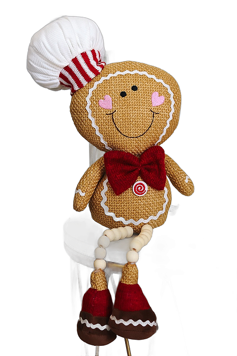 Boneco Gingerbread Cozinheiro Natal - 40cm - Tokdacasa