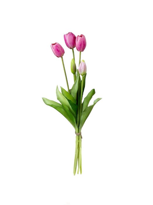 Ramalhete Tulipa Toque Real Rosa Pink Alt 40CM - Brilliance