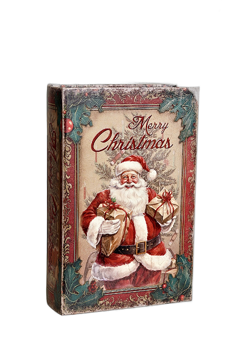 Caixa Livro Decorativo Merry Christmas - 27cm - Tokdacasa