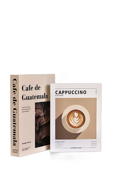 Jogo de Livro Decorativo com 2 Unidades – Cappuccino – Tuut