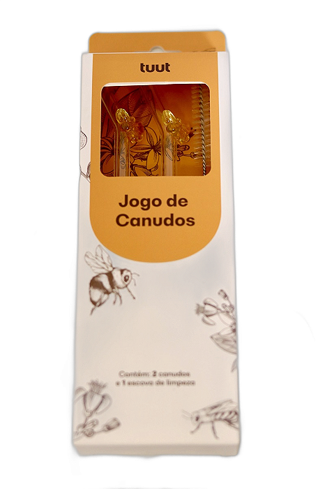 Jogo Com 2 Canudos de Vidro De Abelha - Tuut