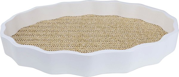 Bandeja MDF Fundo Rattan 37x25x7cm - Tuut