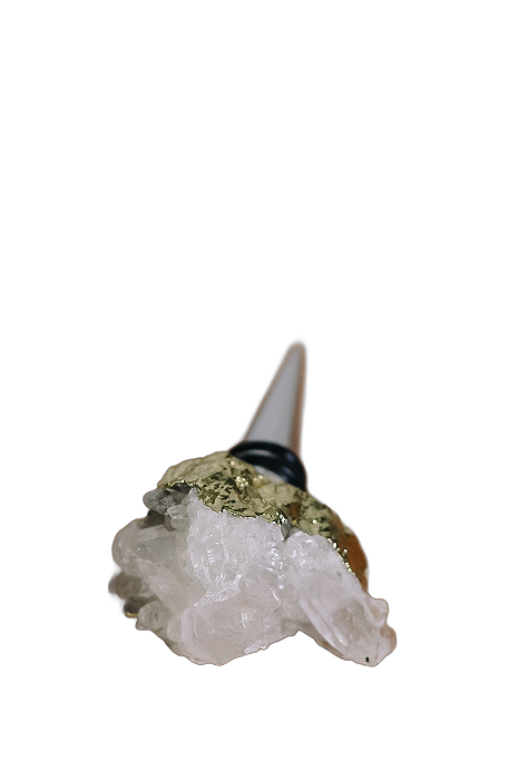 Tampa Rolha Drusa Cristal Banhado - Pedra Natural