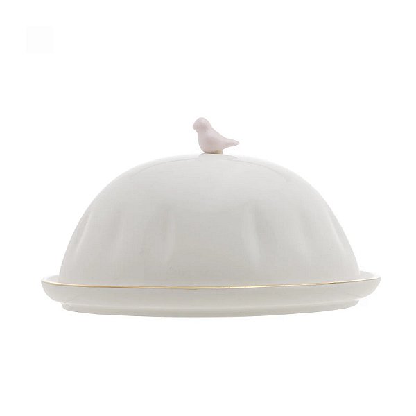 Mantegueira Em Porcelana Birds Branco 10x16x9cm - Wolff