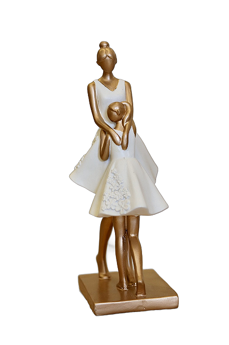 Figura Decorativa Resina Família Branco 10x20cm- Wolff